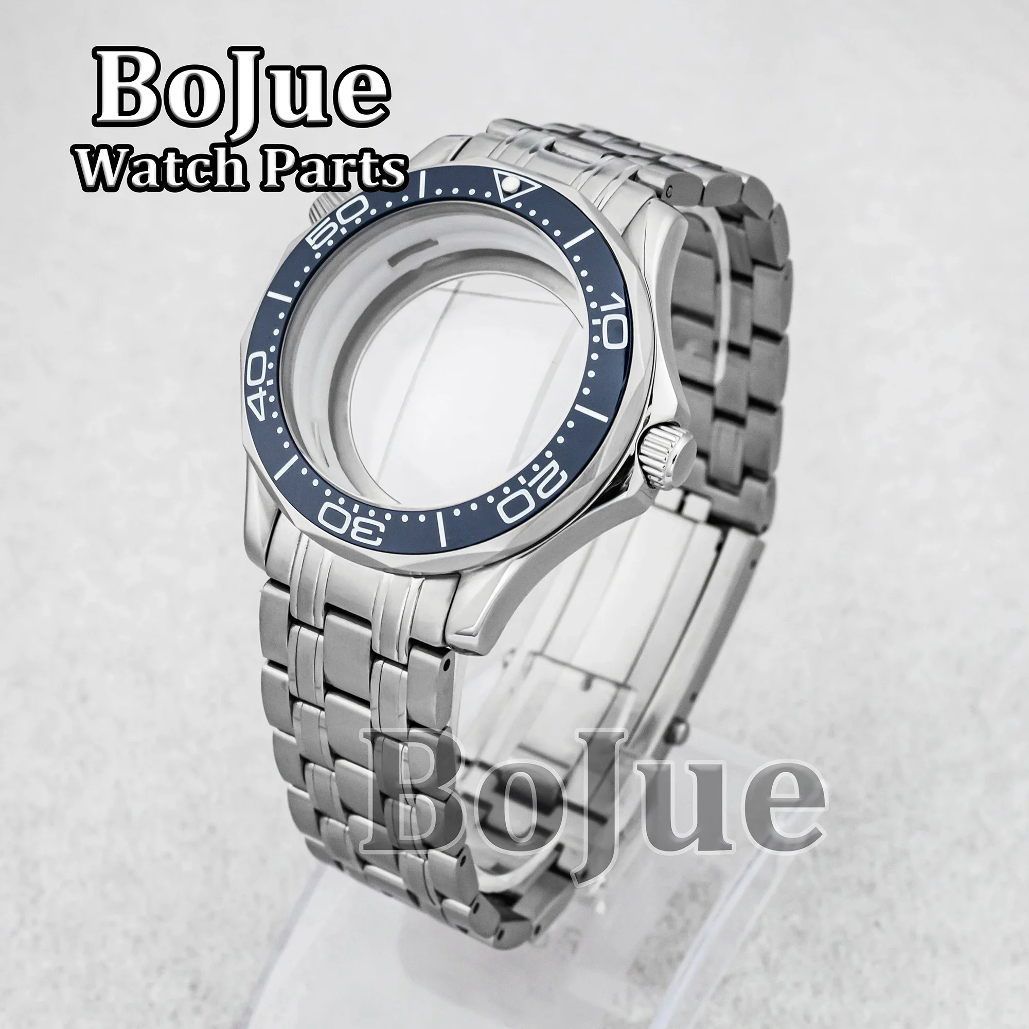 

41mm For Seamaster 300 Watch Case Set 316L Stainless Steel Bracelet Waterproof Watch Band Compatible with NH35/NH36 Movement