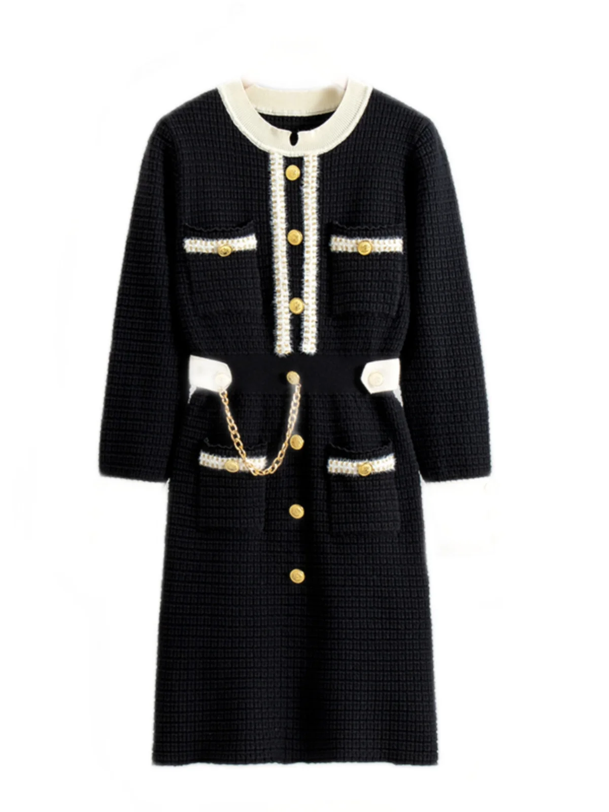 Ele Long Sve Knitted Dr Feminino Outono Inverno Sexy Lady Sle Faionable Casual redondo Ne Bodycon Dr Poliéster...