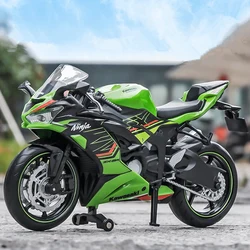 1/12 Kawasaki Ninja ZX-6R Alloy Racing Cross-country Motorcycle Model Simulation Metal Street Motorcycle Model Children Toy Gift