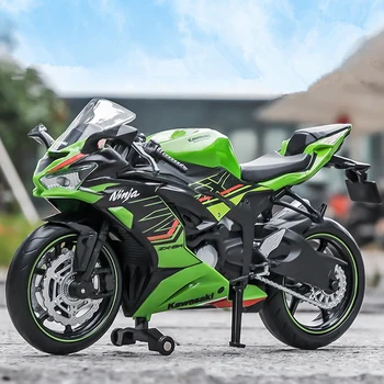 1/12 Kawasaki Ninja ZX-6R alaşım yarış kros motosiklet modeli simülasyon Metal sokak motosiklet modeli çocuk oyuncak hediye