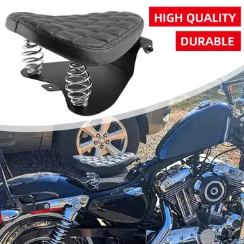 1組摩托車復古PU皮革單人座椅,附3吋彈簧支架,適用於哈雷訂製Chopper、Sportster、Bobber、本田、雅馬哈 10 最佳銷售 鮑伯座椅 - №6