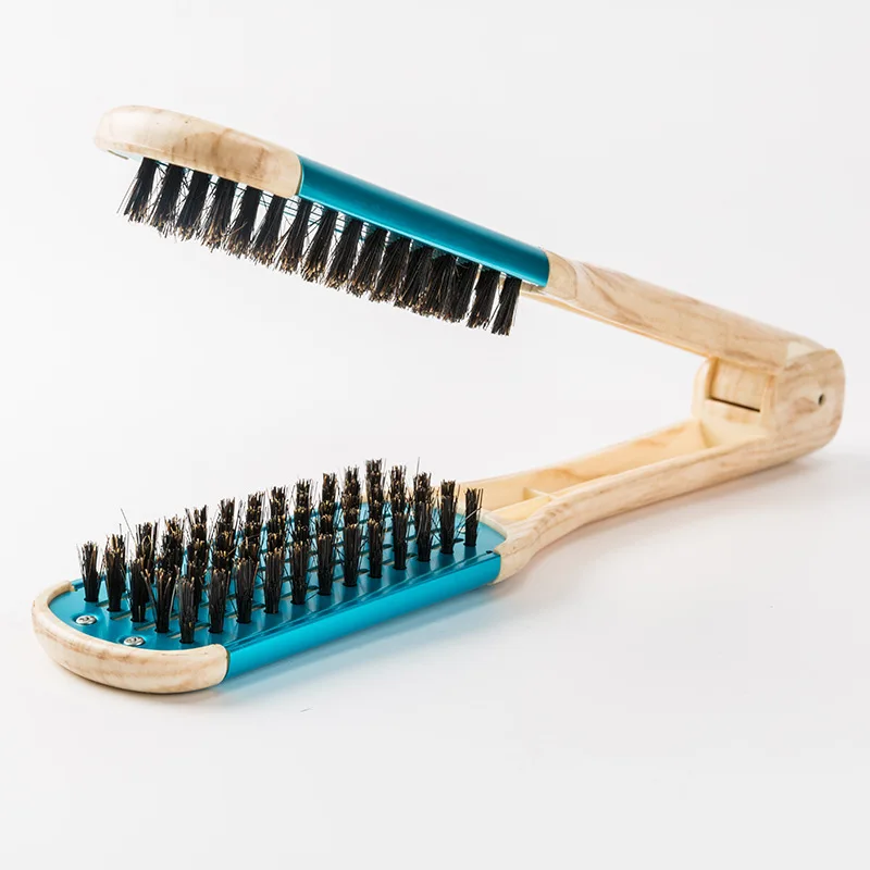 Anti-static Double-sided Tooth Comb ABS Multicolor Optional Durable V Shape Comb Clamp Bristle Hair Comb Hairstylig Tool