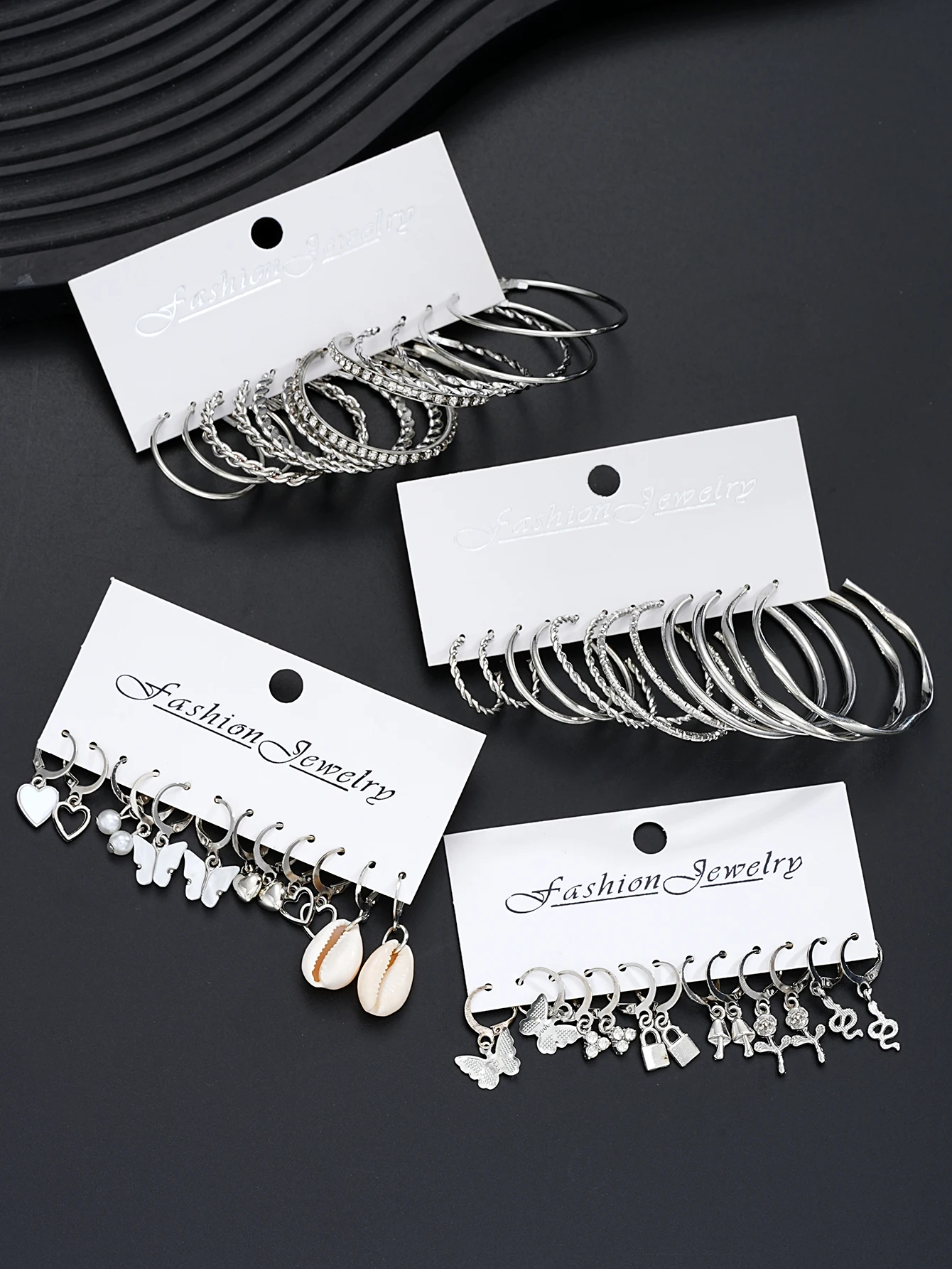 48pcs Fashionable Pearl Twist Design Wide Multilayer Earrings Set for Women Perfect For Party Date Gifts And Daily Wear 2024 New