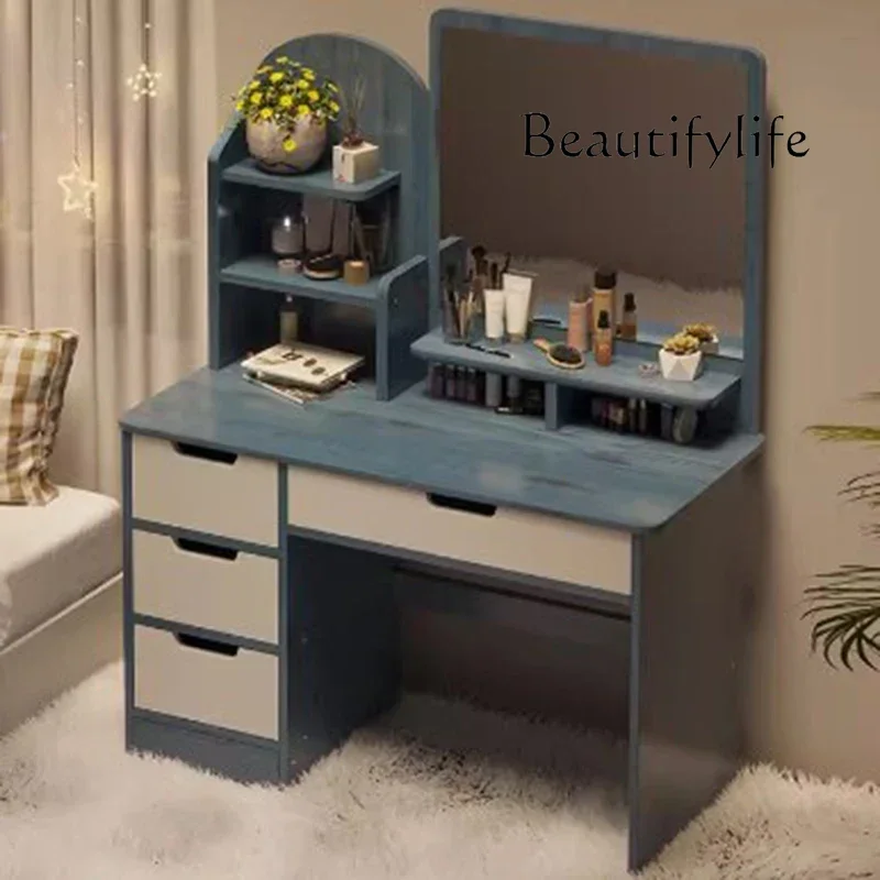 Nordic Natural Dressing Table Essentials Aesthetic Wood Luxury Dressing Table Modern Texture Coiffeuse De Chambre Furniture