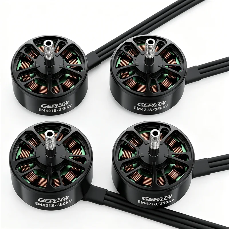 High Thrust Heavy Lift EM4218 4 Pack Motor GEPRC, 6-10S LiPo M6 Output Shaft Fit 13/14/15 Inch 3-Blade Propellers