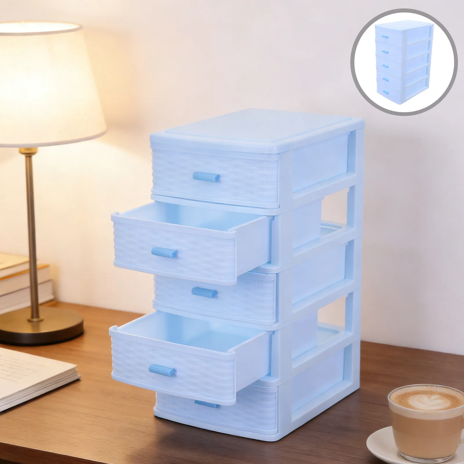 

Настольный органайзер с пятью ящиками, пластиковый шкафчик для хранения мелких предметов, канцелярских принадлежностей, ювелирных изделий, материалов для рукоделия, многоуровневый, для столешницы