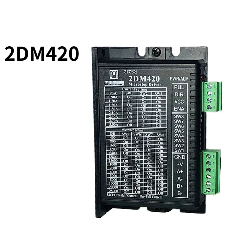 jmc-2-phaseデジタルステッピングモータードライバー、ステッピングドライバー電圧、24v〜36v電流、2aは42-57ステッピングモーターに適しています、2dm420、35および42