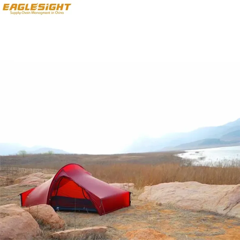 20D Nylon Ripstop 2-side Silicon Coated Tunnel Tent for 1 Person Ultralight Solo Camping Tent Waterproof Hiking Backpacking