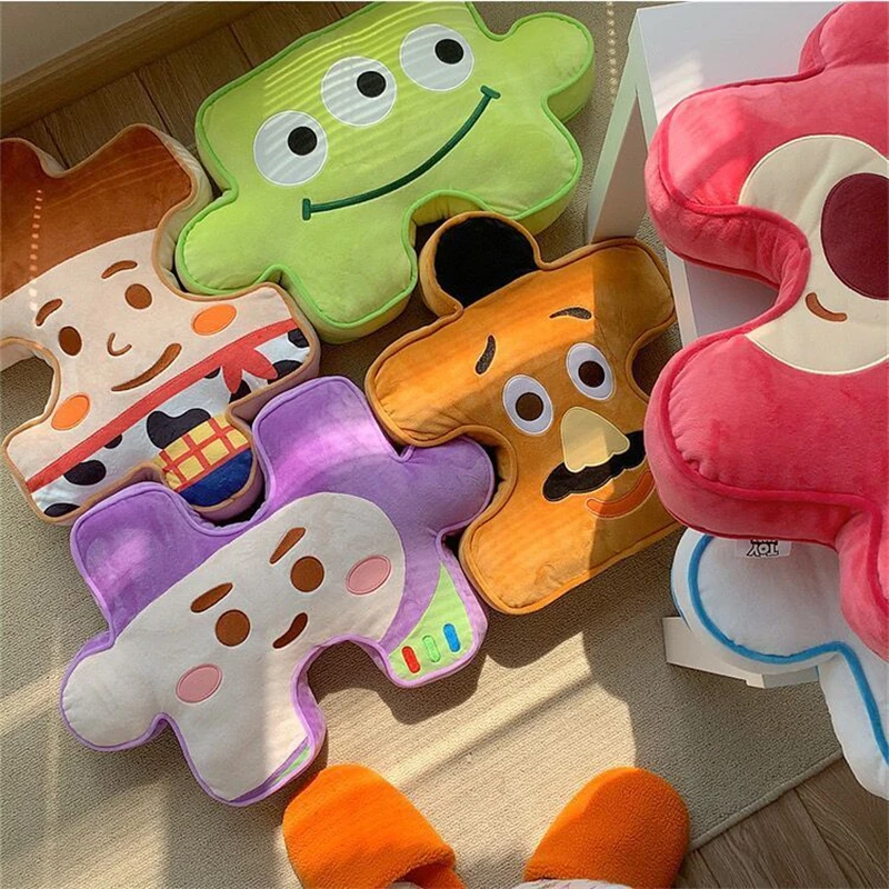 

Toy Story Puzzle Plushies Buzz Lightyear Woody Alien Stuffed Anime Throw Pillow Back Cushion Sofa Bed Home Decor Birthday Gifts