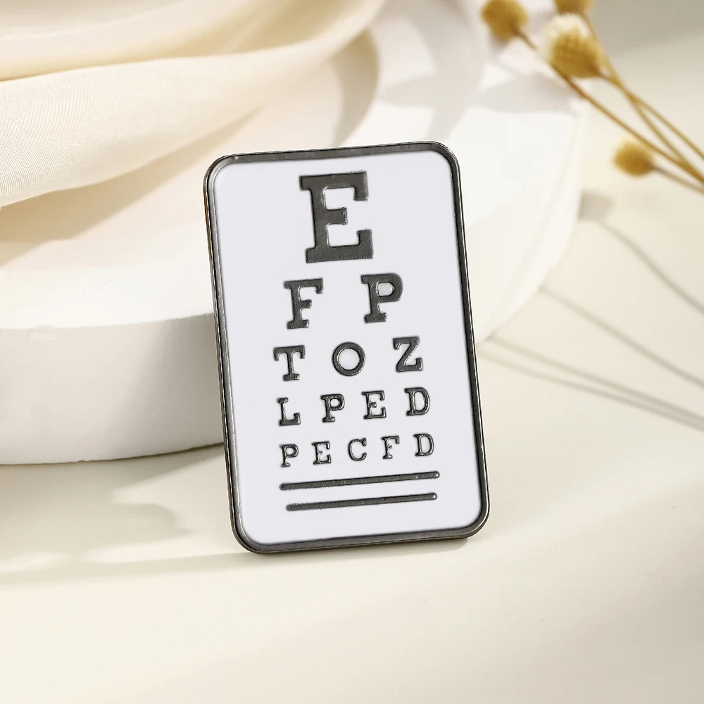 DCARZZ Ophthalmology Vision Testing Chart Shape Brooch Original Medical Enamel Pin Optometry Ophthalmologist Eye Doctor Nurse