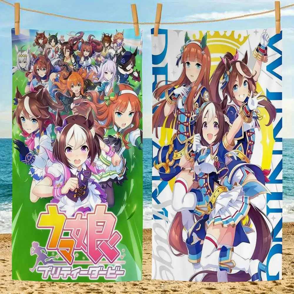 Anime U-Uma M-Musume Microfiber Beach Towel Absorbent Quick dry Soft Yoga Swimming Resort Mountain Climbing Towel