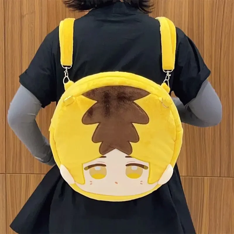 Anime Kozume Kenma Tobio Kageyama Kawaii Cosplay Lolita Girl Plushies Itbag Funny Big Face Plush Stuffed Backpack Decor Gift Bag