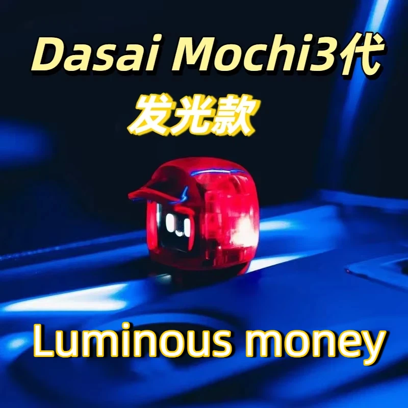 

Dasai Mochi 3rd Gen Smart Robot Glowing Transparent Red Mini Cute Jdm Car Interior Decoration Expression Face Vehicle Ornament