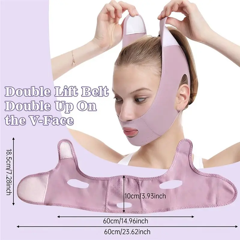 【ELATED】حزام رفع الخد للذقن للنساء، أدوات تجميل للعناية ببشرة الوجه للوجه الصغير على شكل حرف V #6