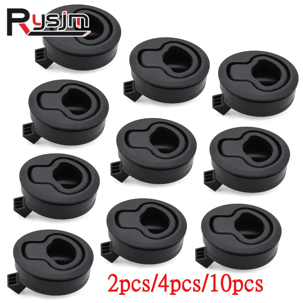

2/4/10Pcs Black Round Flush Pull Slam Latch for RV Boat Marine Deck Hatch Door Replacement for RV Boat Marine Deck Hatch Locker