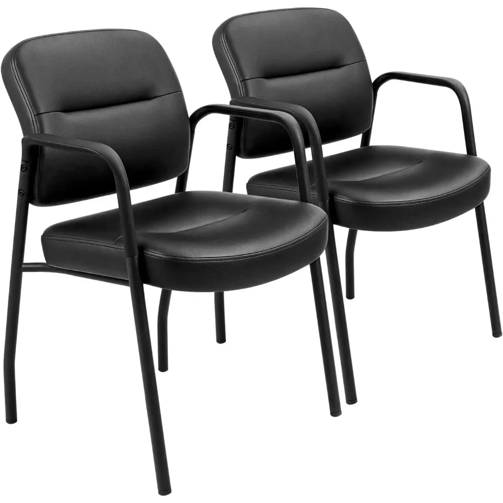 

Waiting Room Office Reception Chairs Executive Leather Chairs with Armrest Ergonomic Upholstered Lumbar Support Side Chairs