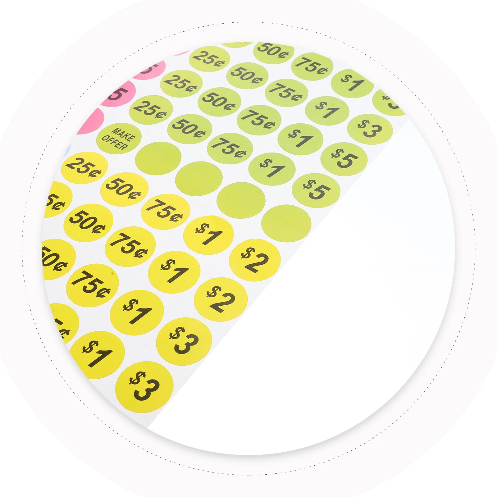 

25 Sheets Colorful Round Price Stickers Durable Pricing Labels For Supermarket Business Shops