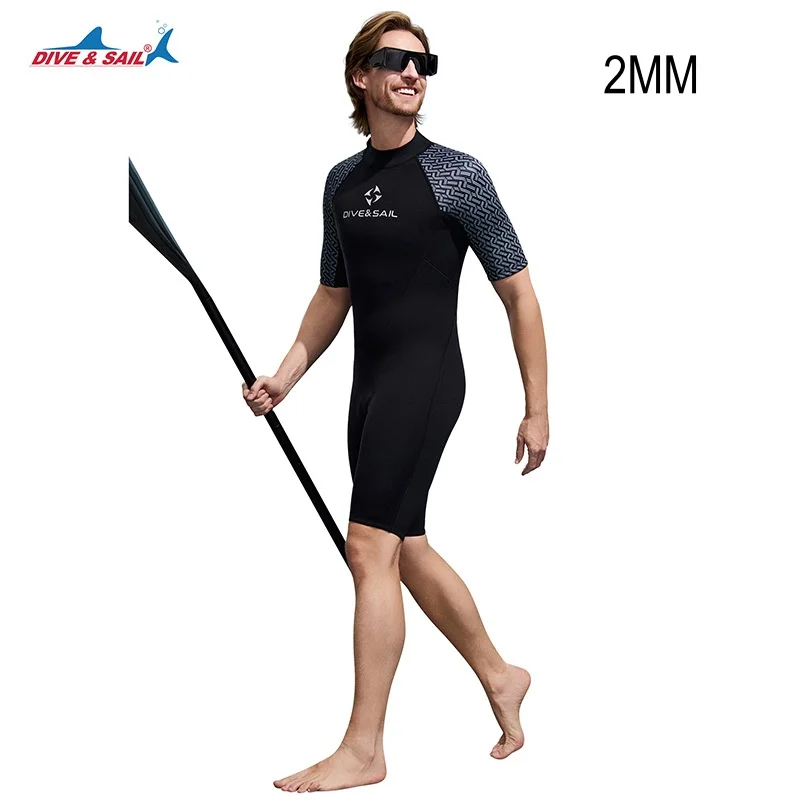 

2 мм для мужчин и женщин неопреновый костюм с коротким рукавом для водных видов спорта, пляжного серфинга, каякинга, плавания, дайвинга, подводной охоты, гидрокостюм