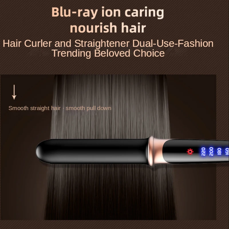 Hair Straightener Four-Gear Adjustable Temperature 2 In 1 Professional Hair Straightener Flat Iron Fast Warm-Up Styling Tool