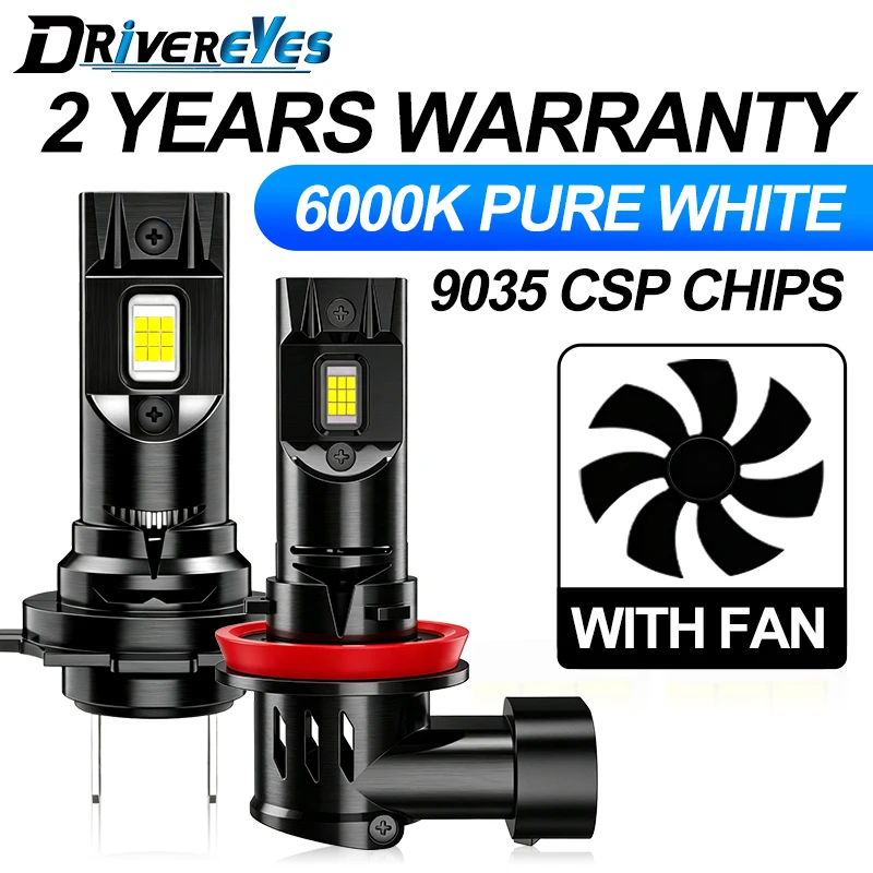 

9005 H7 LED Headlight 18PCS 9035 SCP H4 H11 9006 HB3 HB4 H9 H8 Turbo Mini Wireless With Fan Auto Diode Lamps Fog Bulb Plug&Play