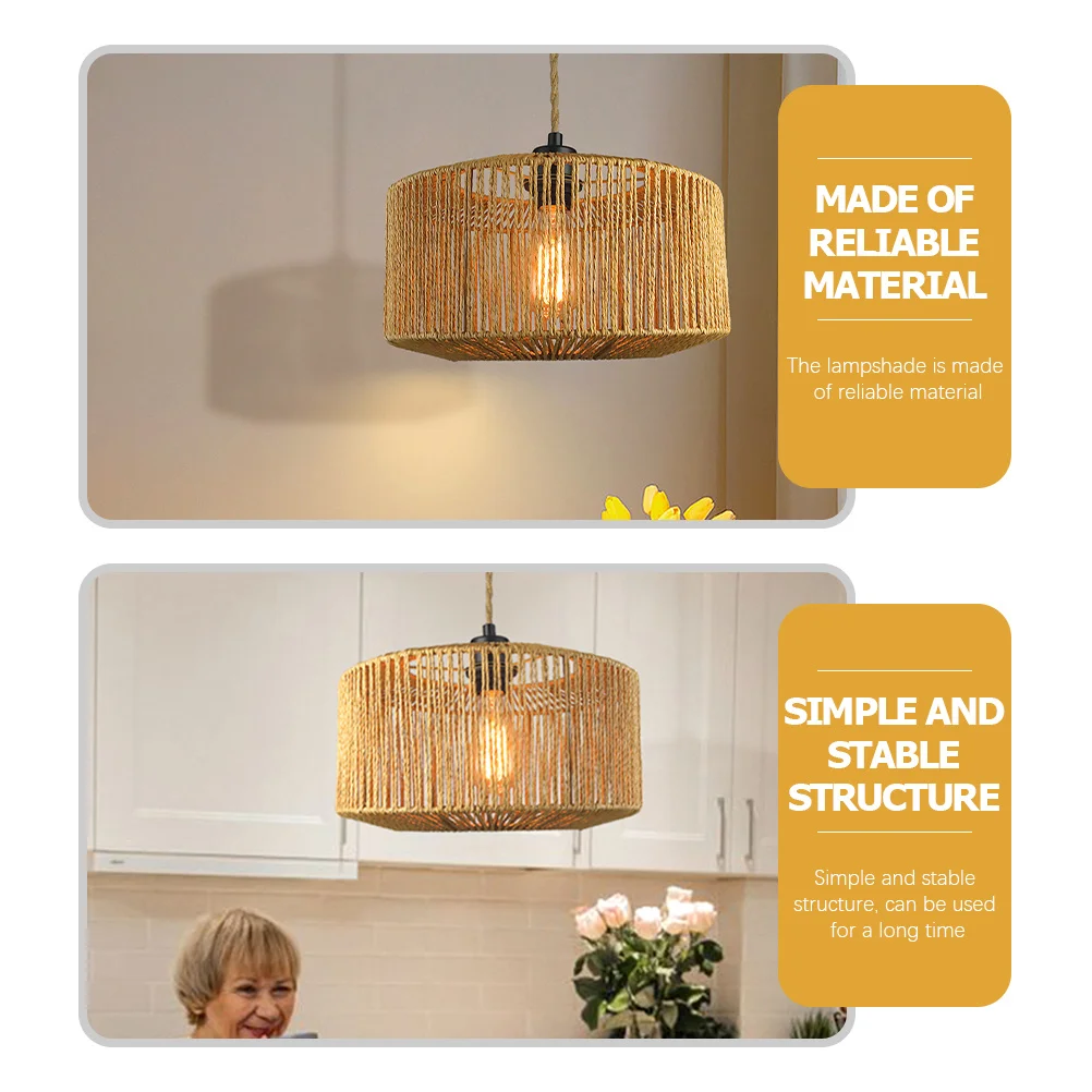 

Weaving Rattan Lampshade Plug in Light Cover for Floor Light Multiple Uses Us Plug Lamp Shade Hanging Lamp Shade