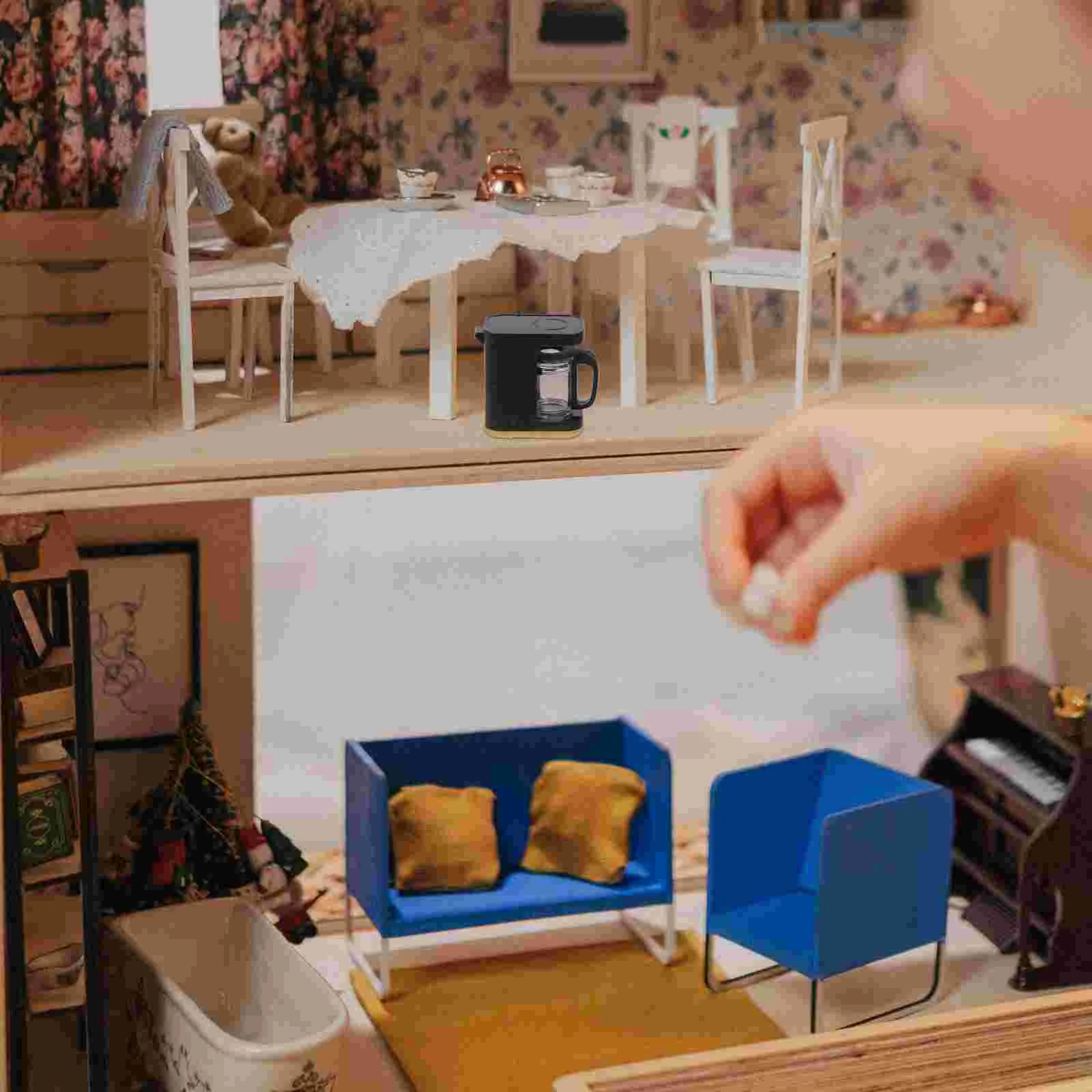 Coffee Machine Model Maker Lifelike Mini House Miniature Decor Plastic Adornment Kitchen Appliance