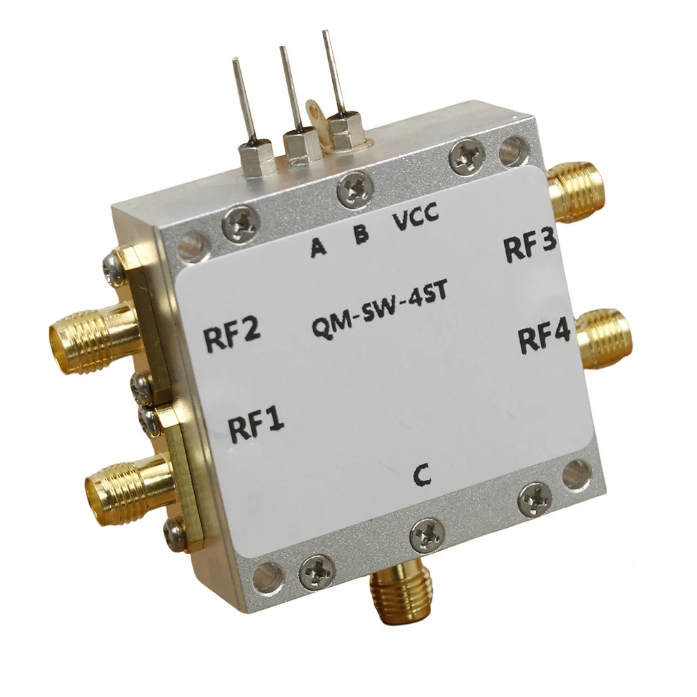 

0.1-6GHz SP4T Switch 1 To 4 Throw Switch All Four Microwave Electronic Switches Control Microwave Signal Channel