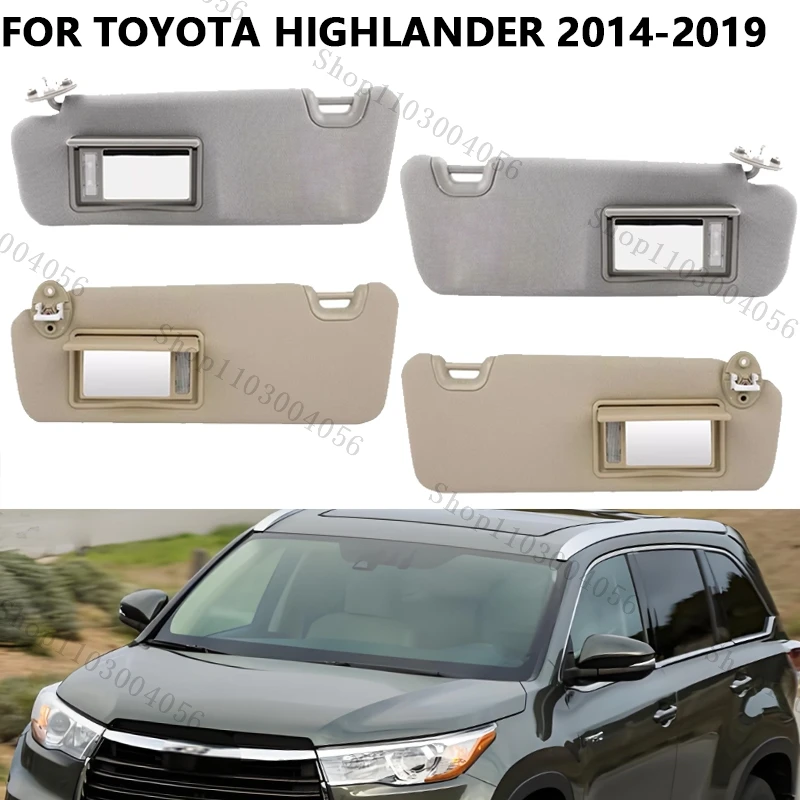 

Sun Visor For Toyota Highlander 2014 2015 2016-2019 Car Sunshade with Makeup Mirror SunVisor Sun Shades Curtain 74320-0E074-A0