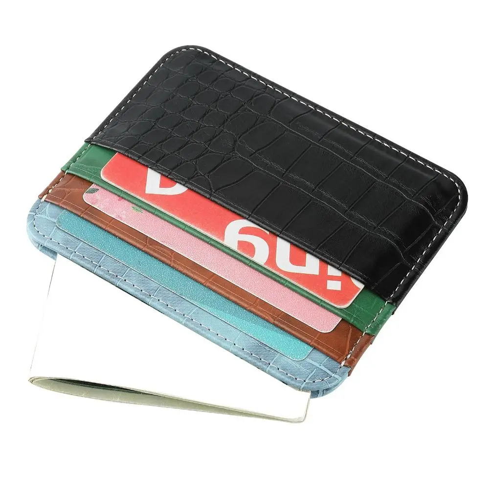Organizer Double-sided Card Holder Ultra-thin PU Leather Credit Card Sleeve Coin Pouch Wallet Card Protector Card Storage