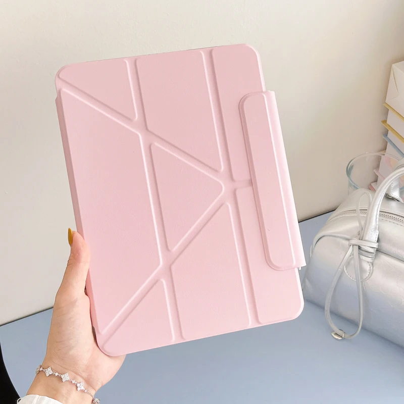 

Tablet Cover Case For iPad Air Pro 2024 M4 4 5 7 8 9 10th Generation 10.9 11 12.9 13 inch Leather Y-fold Transformer Stand Cases