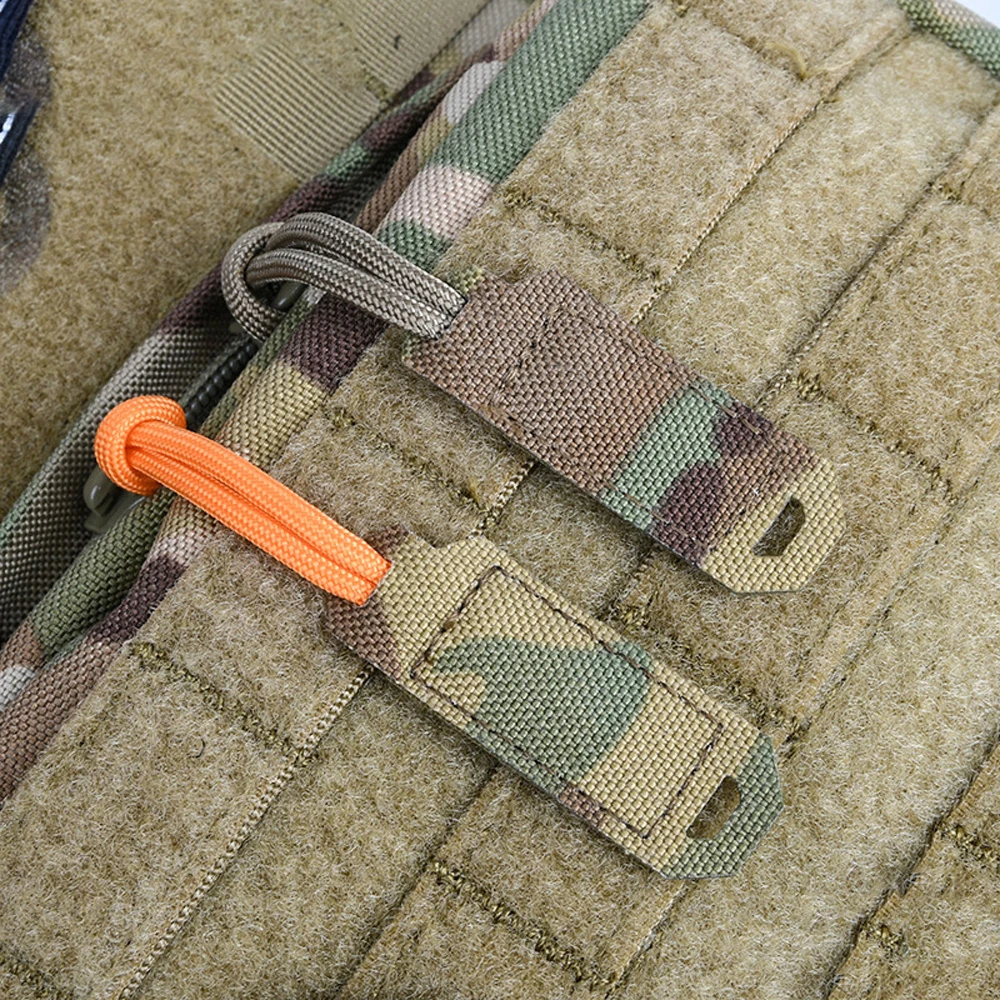 Tactical Zipper Puller EDC Hook And Loop Anti-release Backpack Zipper Handle Molle 1000D Laser Cut Nylon Accessories