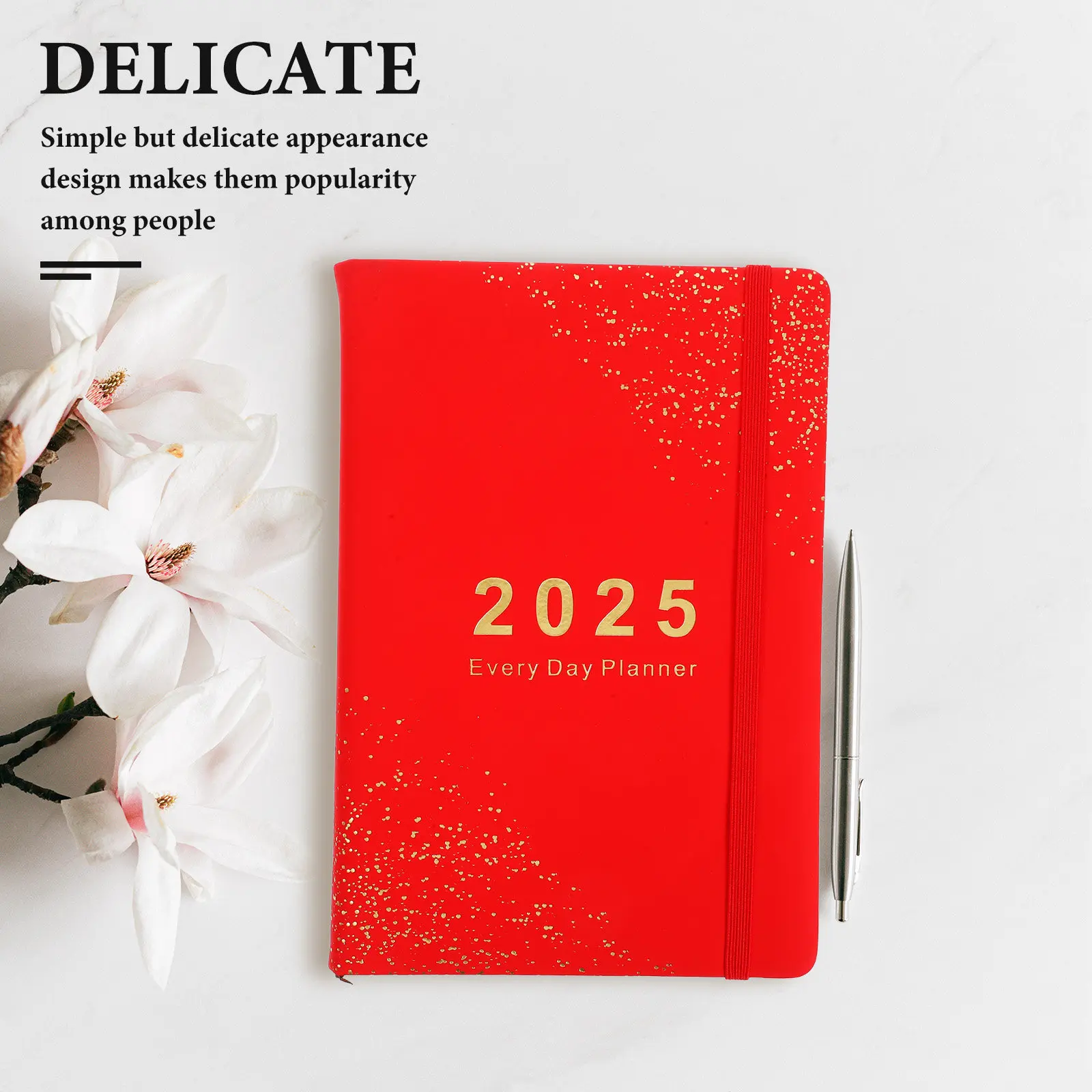 Delicate Planner Notebook Exquisite Design Flat-Lying Pages Easy-Turn Paper for Students Professionals Daily Organizer and Gift
