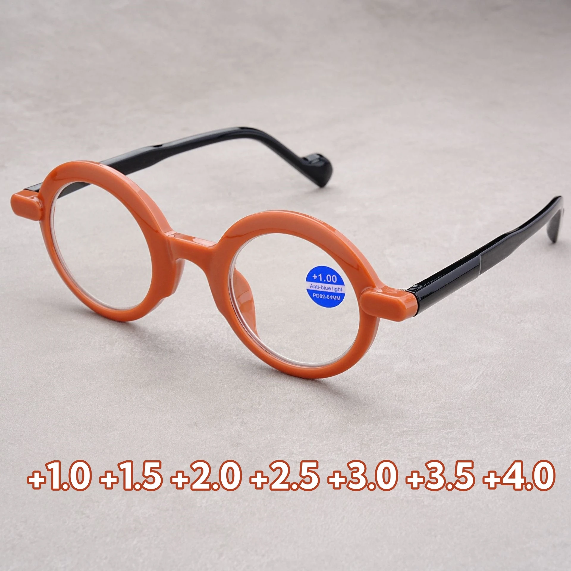 

Artistic Retro Presbyopia Hyperopia Glasses Unisex Anti Blue Light Reading Glasses Small Round Frame High-Definition Eyewear