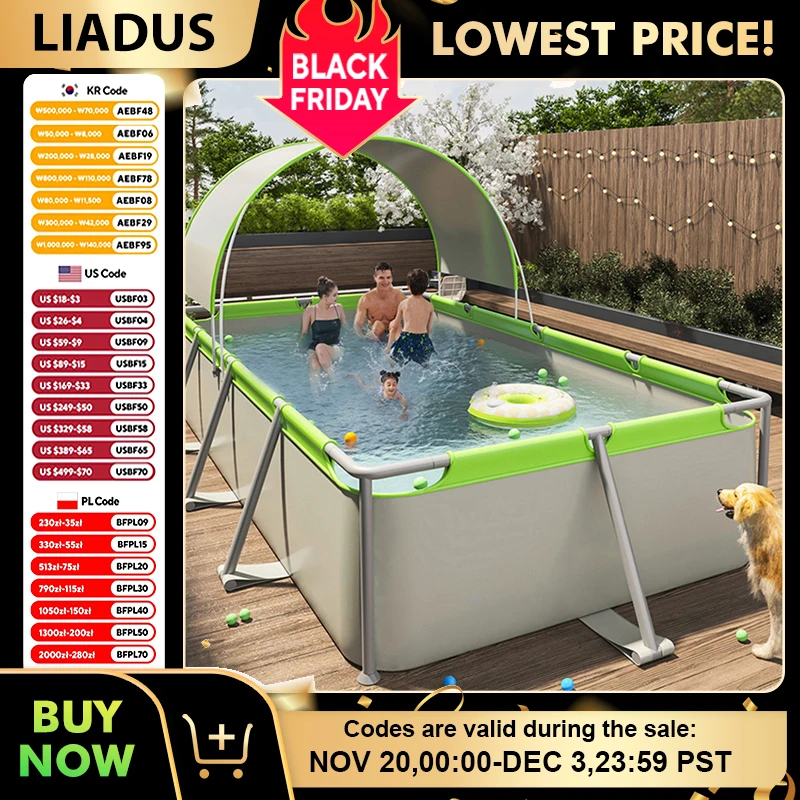 

Summer Swimming Pool Inflatable Large Pools For Family With Slide Inflatable Toys Water Game Outdoor Games Baby Pool Backyard