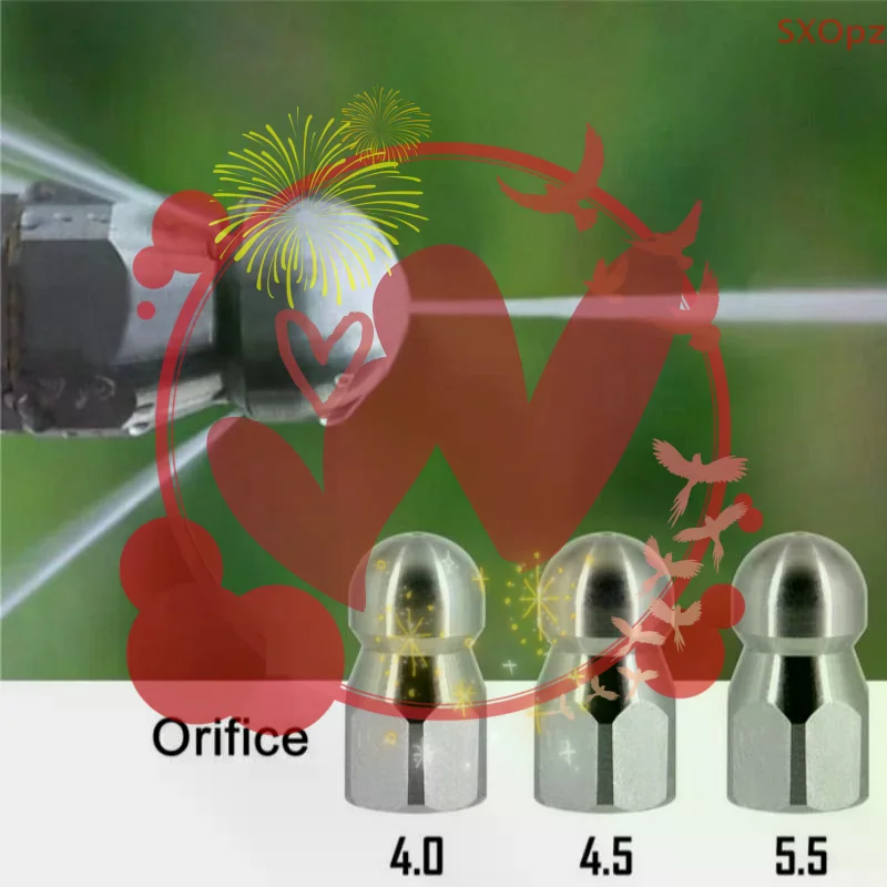 1Pcs Stainless Steel Quick Connect 1/4 Thread Pipeline Cleaning Rotating Spray Head Water Mouse Head Set Nozzle Tools
