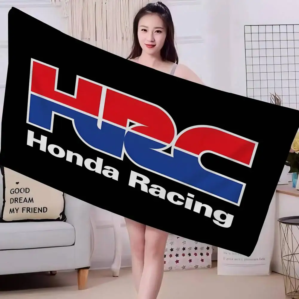 H-HRC H-HONDA Motorcycle Logo Anime Beach Swimming Towel Soft Absorbent Washcloth Children's Gifts For Kids Travel Camping Gym