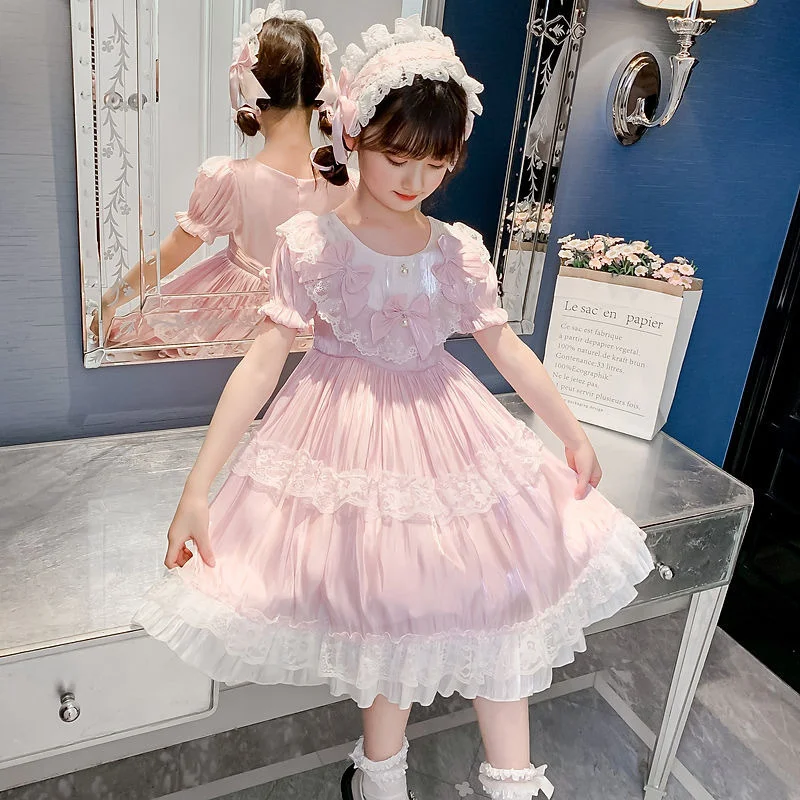 

Children's dress Lolita Dress sweet short sleeve fluffy skirt 61 performance dress girl Princess Dress