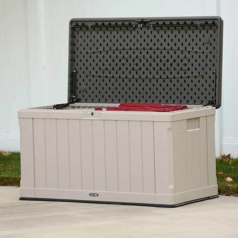 Lifetime Waterproof 116 Gallon Resin Deck Box Outdoor Storage Box