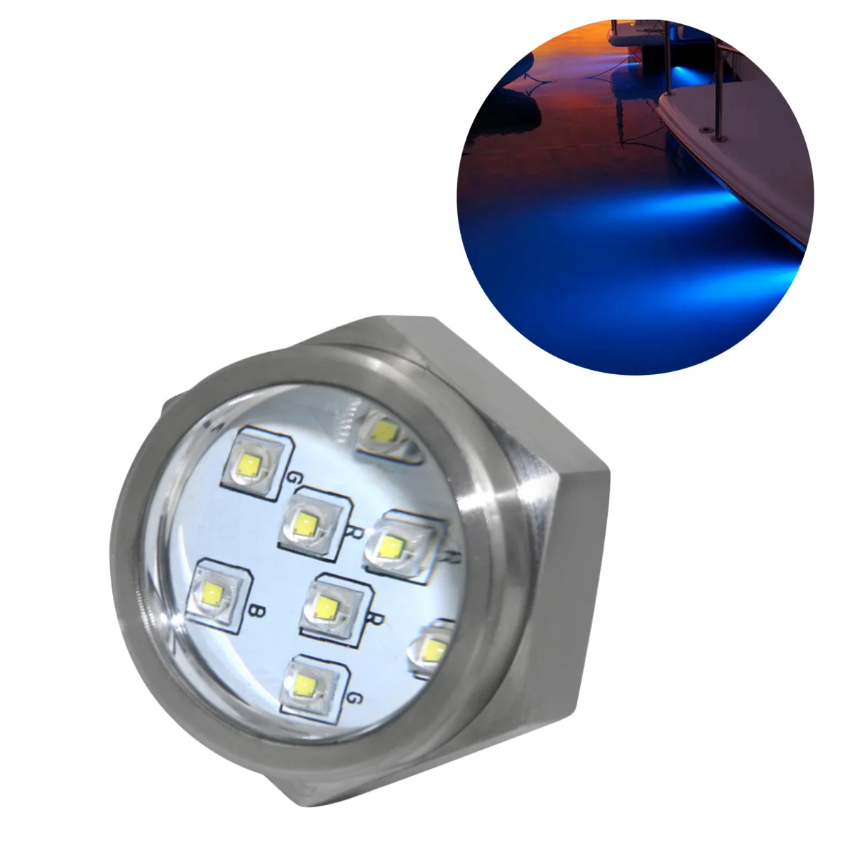 27W 45W Marine Dock LED Drain Plug Boat Light DC10-30V 1/2