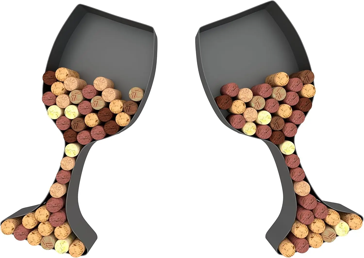 

Metal Wine Glass Cork Holder Set of 2, Wall Decor Art for Wine Lovers