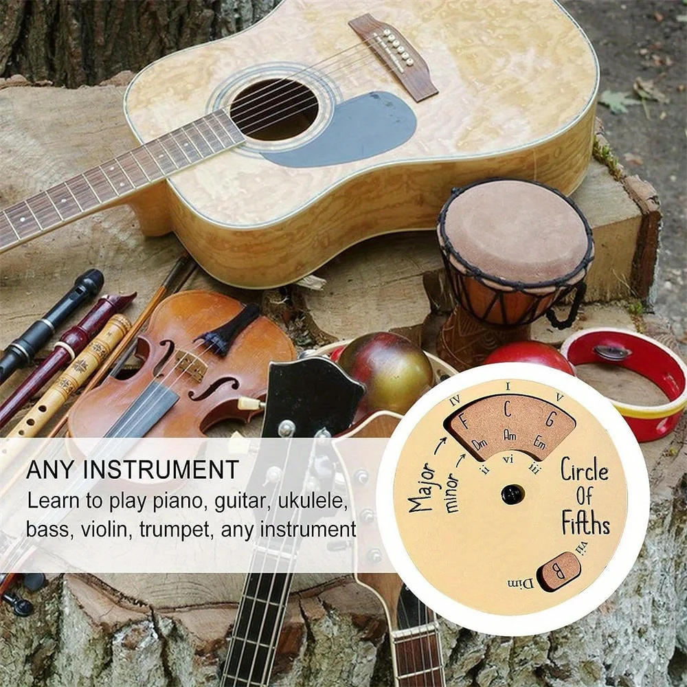 Wooden Melody Tool Chord Wheel Circle of Fifths Wheel Guitar Chord Chart Music Theory for Dummies Gifts for Music Lovers