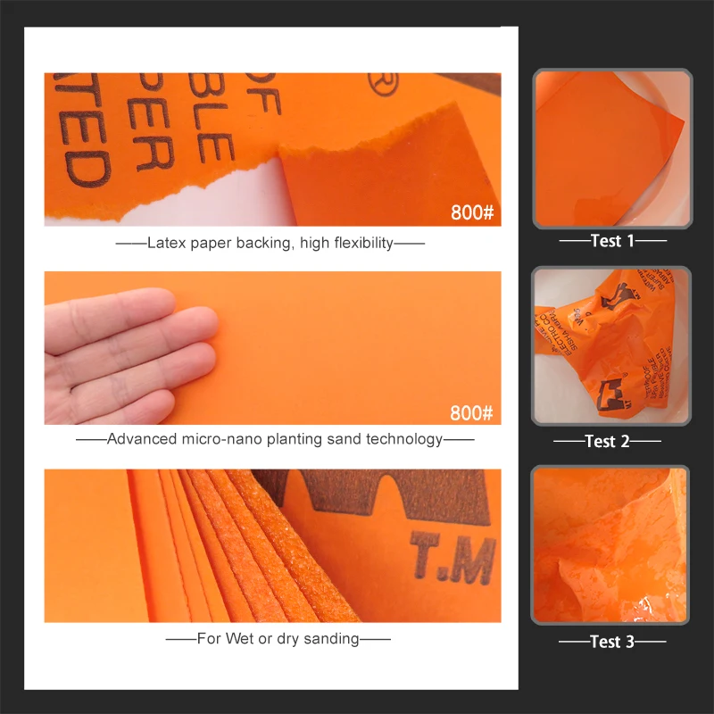 5pcs Water Sandpaper Papers Abrasive Tools Sanding Paper Grit Wet and Dry Sandpaper for Polishing Grinding Woodworking