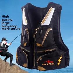 Multifunctional Rock Fishing Life Jacket Men Big Buoyancy Fishing Vest Professional Boat Sea Fishing Suit Lure Equipment