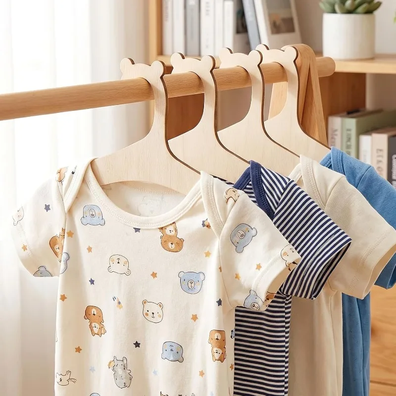 Baby Clothes Rack Cute Bear Wooden Children Clothing Hanger Home Girl Princess Room Nursery Decor for Kids Present view 2