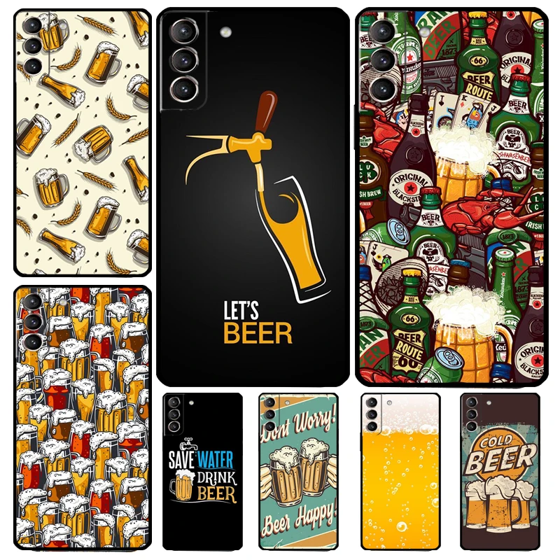 Alcohol Beers Drink Beer Case For Samsung Galaxy S23 S22 Ultra S20 S21 FE S9 S10 Plus Note 10 20 Ultra Back Cover