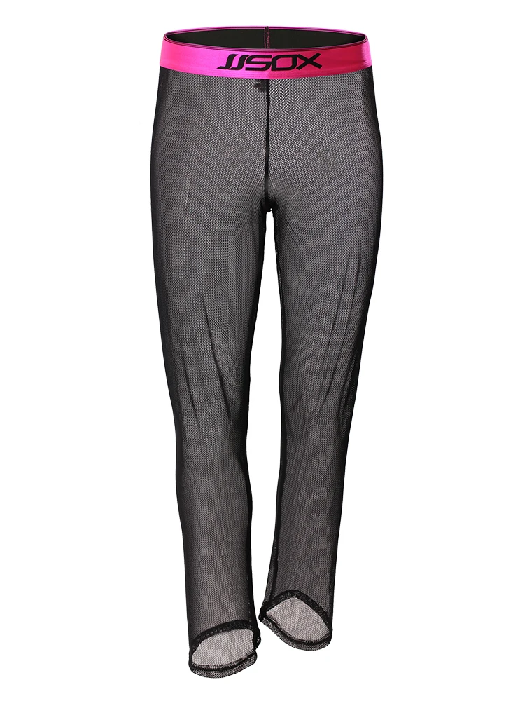 

Men's Pajama Pants Black Mesh See Through Breathable Full-length Sleep Bottoms Sheer Fishnet Flexible Wide Waistband Bed Pants