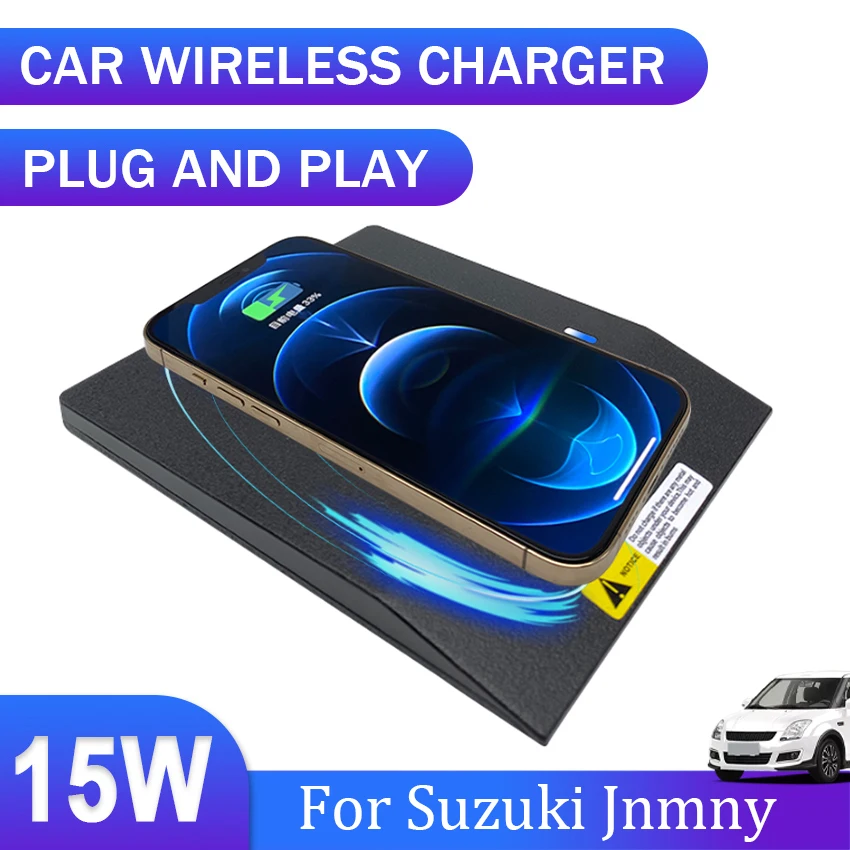 

Car QI wireless charger 15w fast charging plate phone holder wireless phone charger For Suzuki Jnmny 2019 2020 Car Accessories