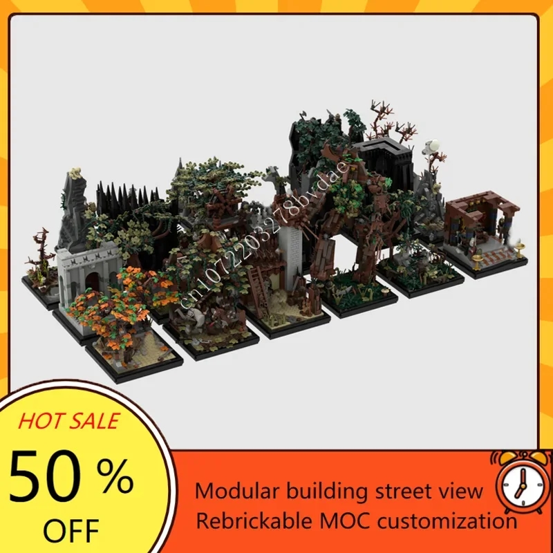 

9094PCS MOC Medieval Castle Custom Puzzle Model The Two Towers Mini Mocs from the book DIY Toy For Child Birthday Holiday Gift