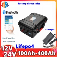 12V 24V 100Ah 120AH 150AH 200AH 300Ah 400Ah Lifepo4 lithium iron phosphate battery pack bluetooth BMS for boat solar system