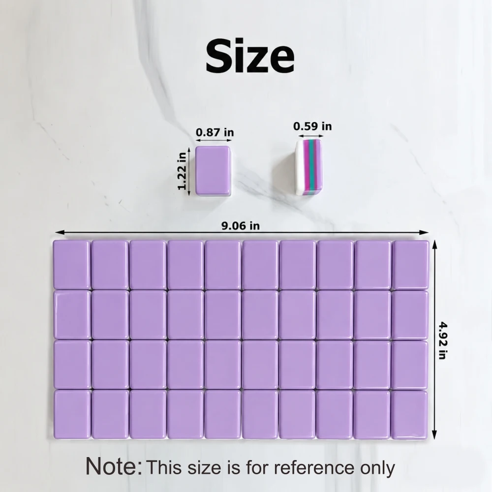 Portable American Mahjong Game Set, OMHJGO Light Purple 4-Layer Acrylic Engraved Mah Jongg Tiles for Entertainment & Gifting view 6